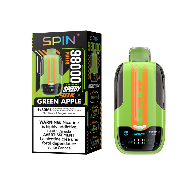 Spin 98K (98000) Disposable Vape - Green Apple