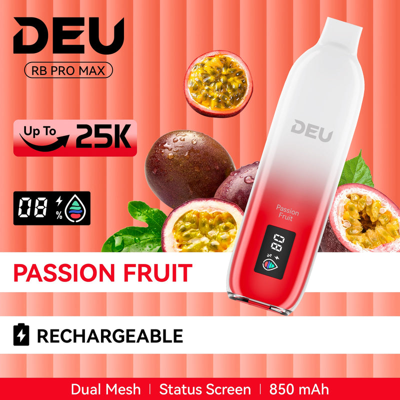 DEU RB 25K PRO MAX+ Vape jetable - Fruit de la passion