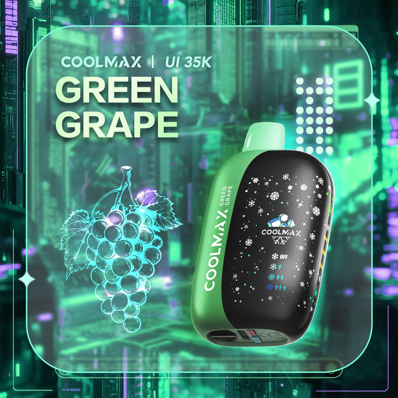 Vape jetable CoolMax UI35000 - Raisin vert (Super frais) 