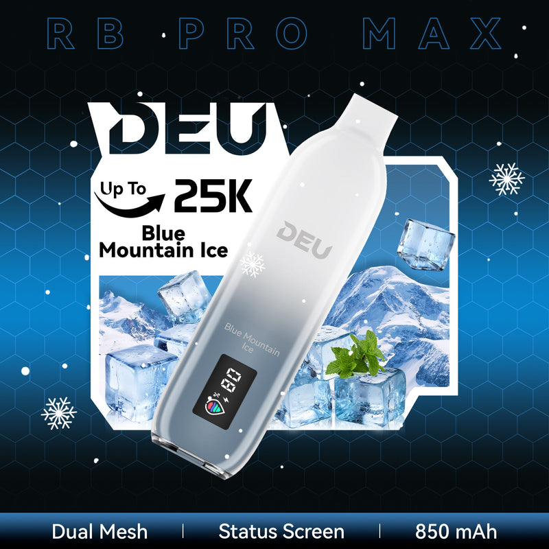 DEU RB 25K PRO MAX+ Vape jetable - Blue Mountain Ice (Super frais)