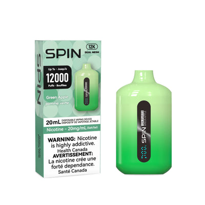 Vape jetable Spin 12K (12000) - Pomme verte 