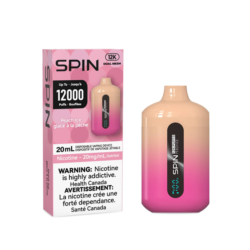 Vape jetable Spin 12K (12000) - Pêche Glacée 