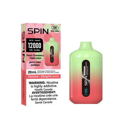 Spin 12K (12000) Disposable Vape - Peach Strawberry Watermelon