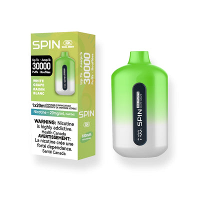 Vape jetable Spin 30K (30000) - Raisin blanc