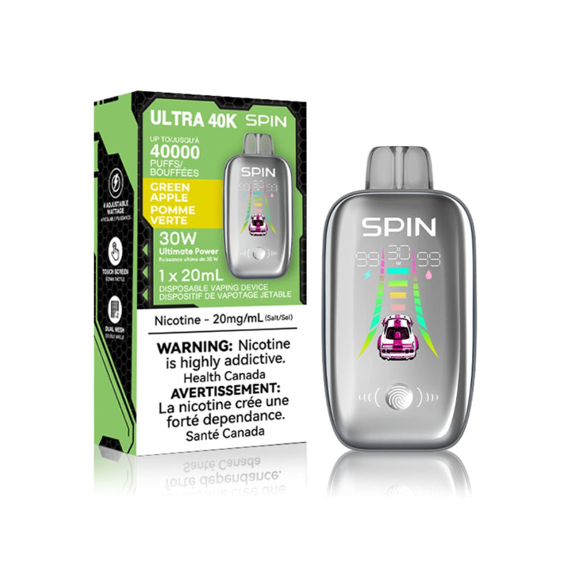 Vape jetable Spin Ultra 40K (40000) - Pomme verte