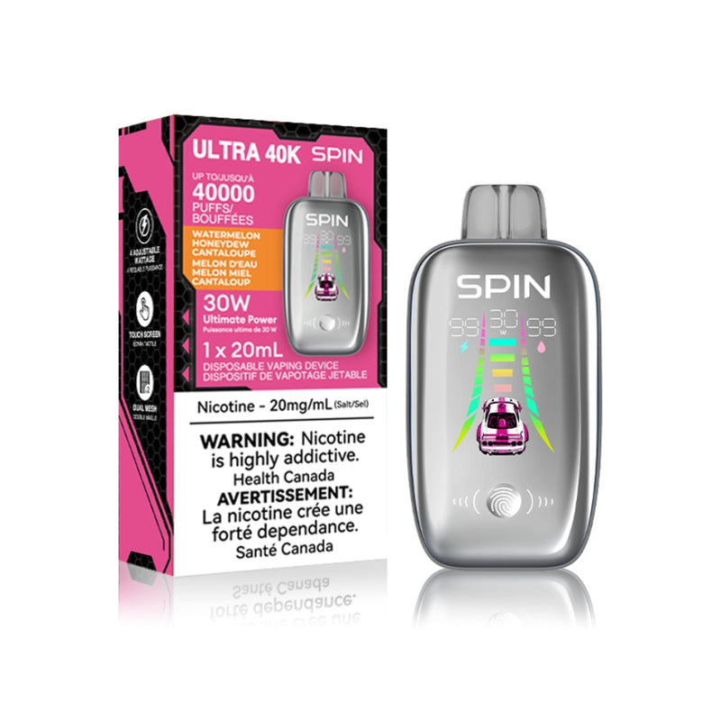 Vape jetable Spin Ultra 40K (40000) - Pastèque Melon Cantaloup