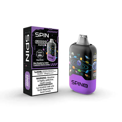 Vape jetable Spin 60K (60000) - Framboise bleue Citron 
