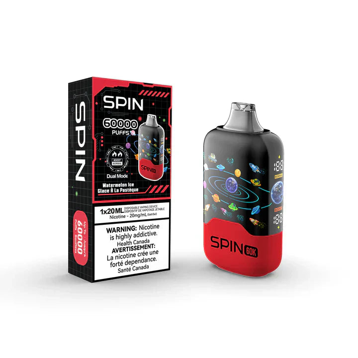 Vape jetable Spin 60K (60000) - Pastèque Glacée 