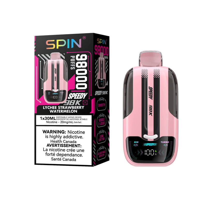Spin 98K (98000) Disposable Vape - Lychee Strawberry Watermelon