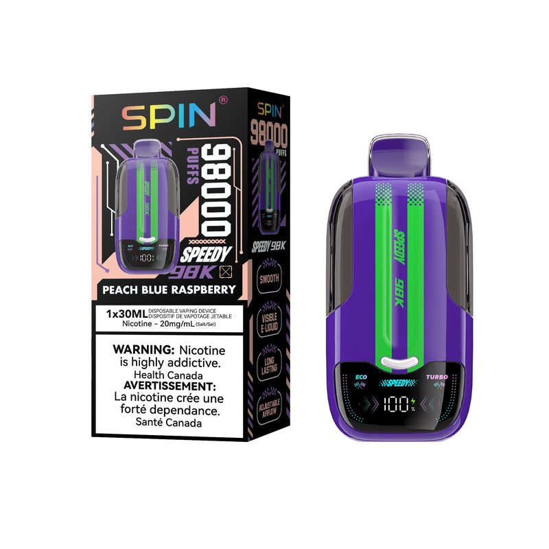 Spin 98K (98000) Disposable Vape - Peach Blue Raspberry