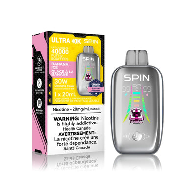 Vape jetable Spin Ultra 40K (40000) - Banane Glacée