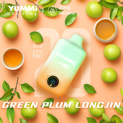 YUMMI 20K (20000) Vape jetable - Longjin Prune Verte (Super Cool)