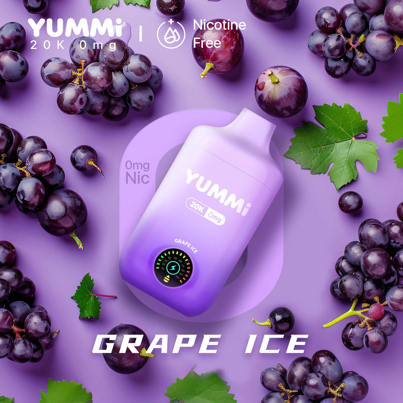 0 % de nicotine | YUMMI 20K (20 000) Vape jetable - Raisin glacé (Super frais)