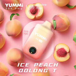 0 % de nicotine | YUMMI 20K (20000) Vape jetable - Oolong Pêche Glacée T (Super Frais)