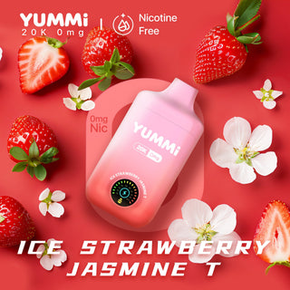0 % de nicotine | YUMMI 20K (20000) Vape jetable - Fraise Jasmin Glacée T (Super Frais)